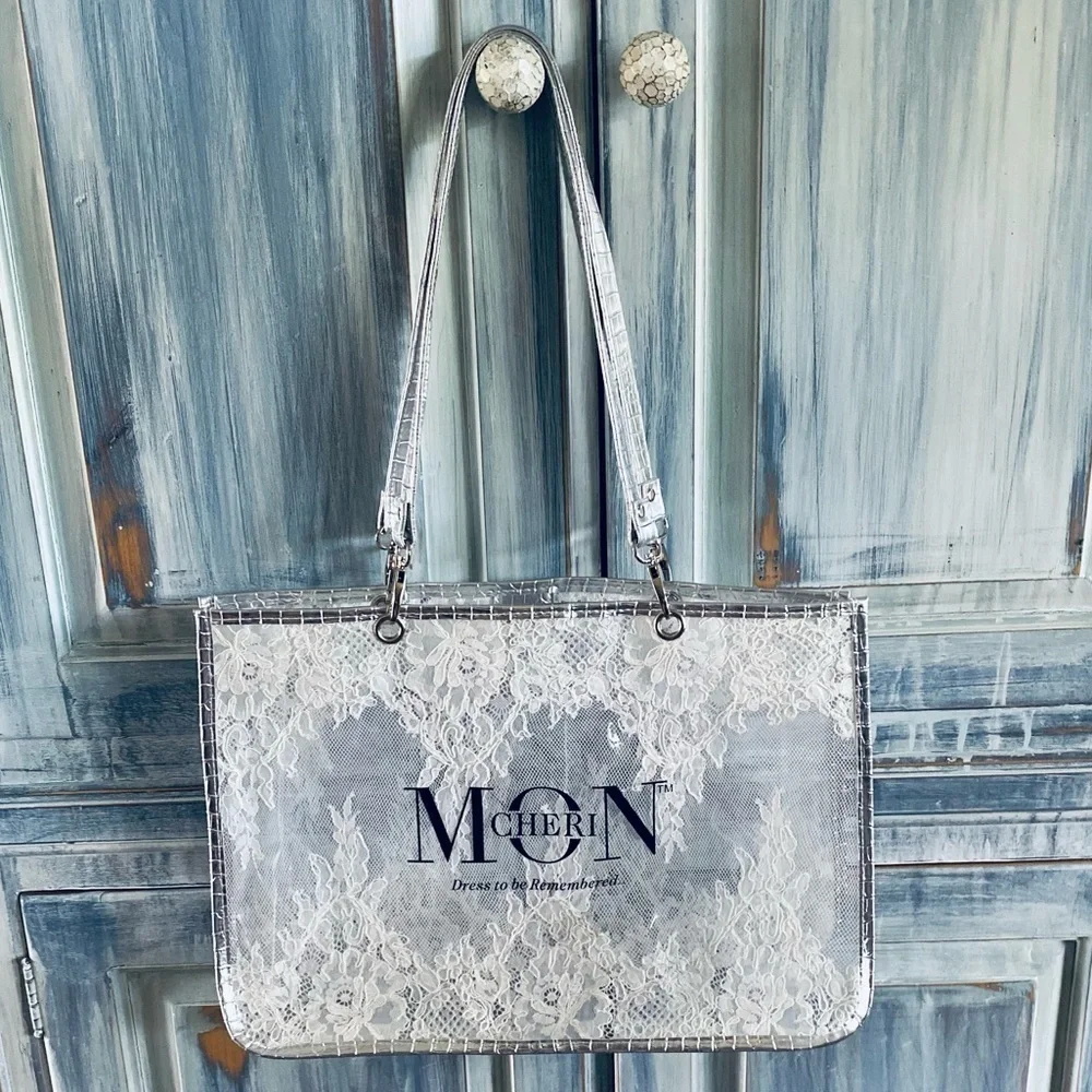 MON CHERI Special Occasion Dress Vinyl and Lace Tote